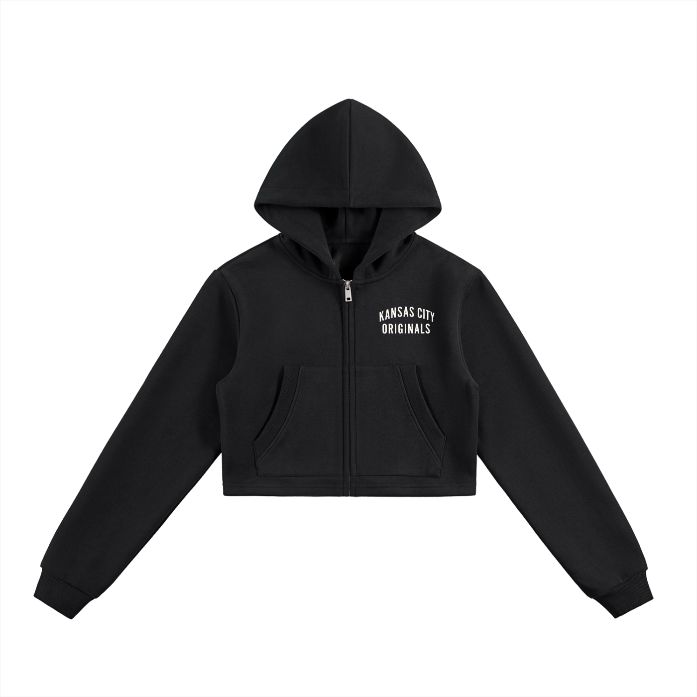 Women’s Essential Cropped Zip-Up Hoodie - Kansas City Originals